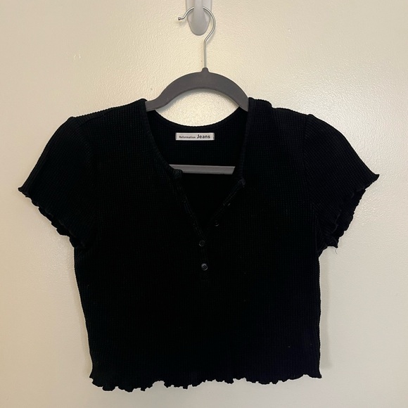Reformation Laguna Black Crop Top - Picture 4 of 5